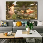 Настенная живопись John William Waterhouse's Echo and Narcissus, холст, плакаты и принты, картина для декора гостиной