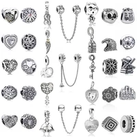 2pcslot silver plate charms diy beaded pendant for making men women bracelet jewelry giftsbrand jewelry make direct shipment