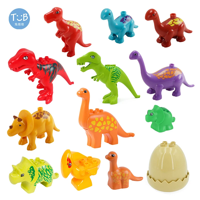 Животные с динозавром Мир Юрского периода парк серии большие строительные блоки