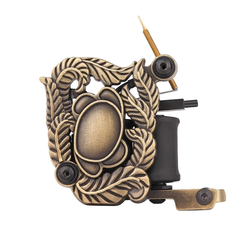 Cheap-Tattoo-Machines gun leaf copper Handmade Tattoo Machines Gun 10 Wrap Coils Cast Iron Machine For Liner/Shader | Красота и