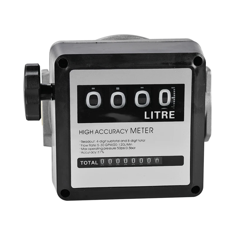 1Pcs FM-120 4 Digital Gasoline Fuel Petrol Oil Flow Meter 20-120L/Min Four for Diesel Counter | Инструменты