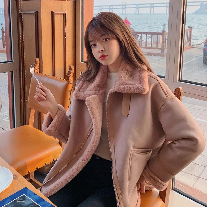 Женское зимнее пальто из овечьей шерсти новинка 2021 Корейская кашемировая