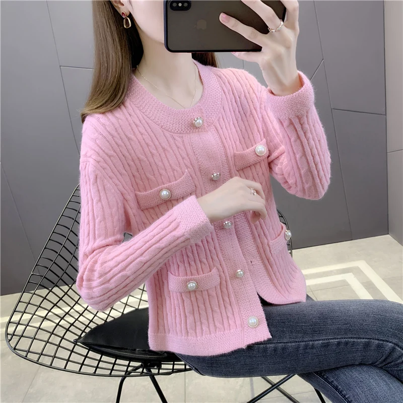 

Room 210191, under the 4 row 6 】 make round collar knitting cardigan [3009] 56 fake pocket