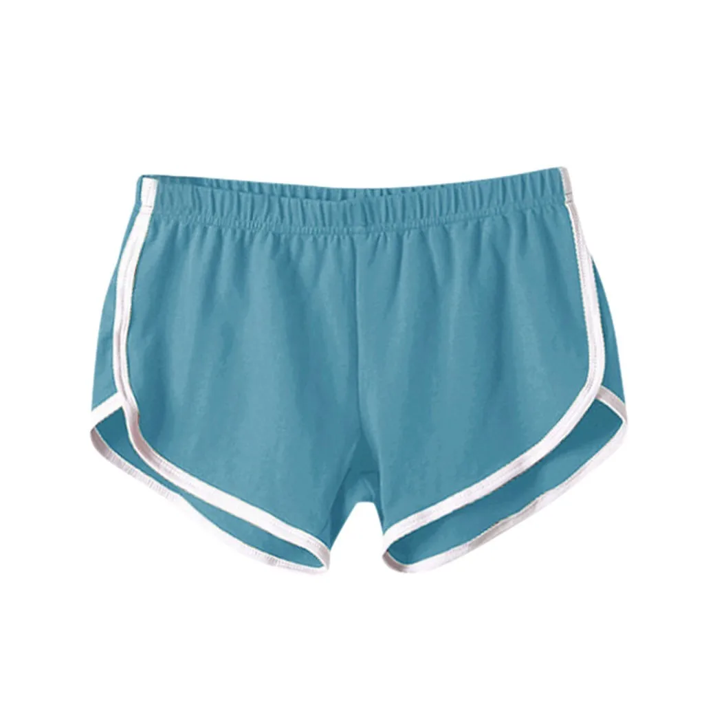 

2020 New Women's Shorts Summer Casual Low Waist Sports Straight Shorts Button Solid Color