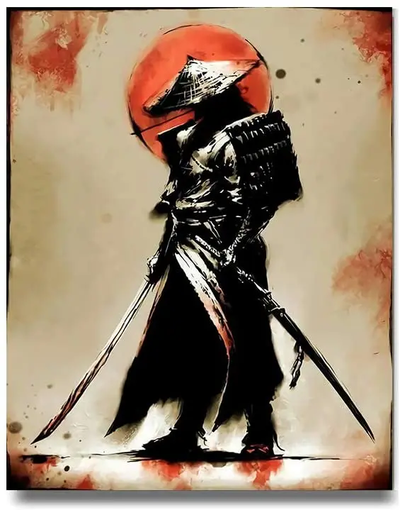 

Fine Samurai Warrior Wall Art Unframed Canvas Paintings Home Decorations Pictures Art for Living Room Bedroom Paintings Poster