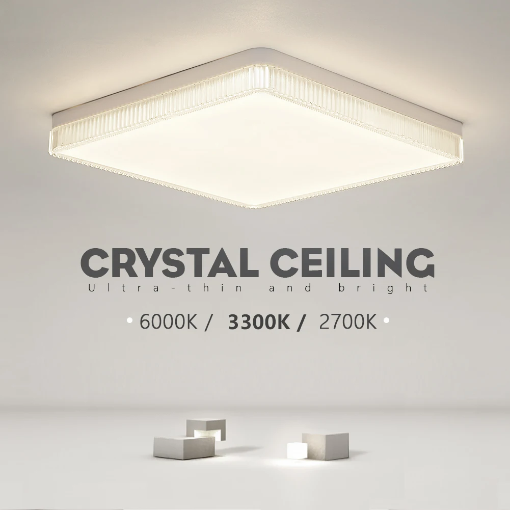 

Crystal Ceiling lights Square Natural Light fixtures indoor lighting modern decorative Led Ceiling lamps for living room Bedroom