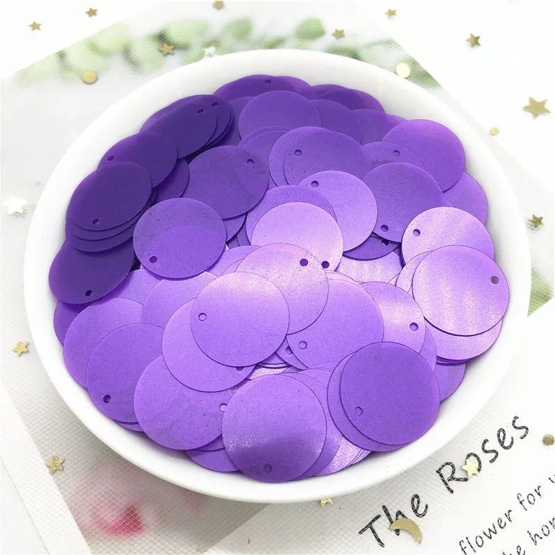 Матовая 20 мм Плоская Круглая ПВХ тесьма с пайетками для шитья Свадебное Ремесло 1