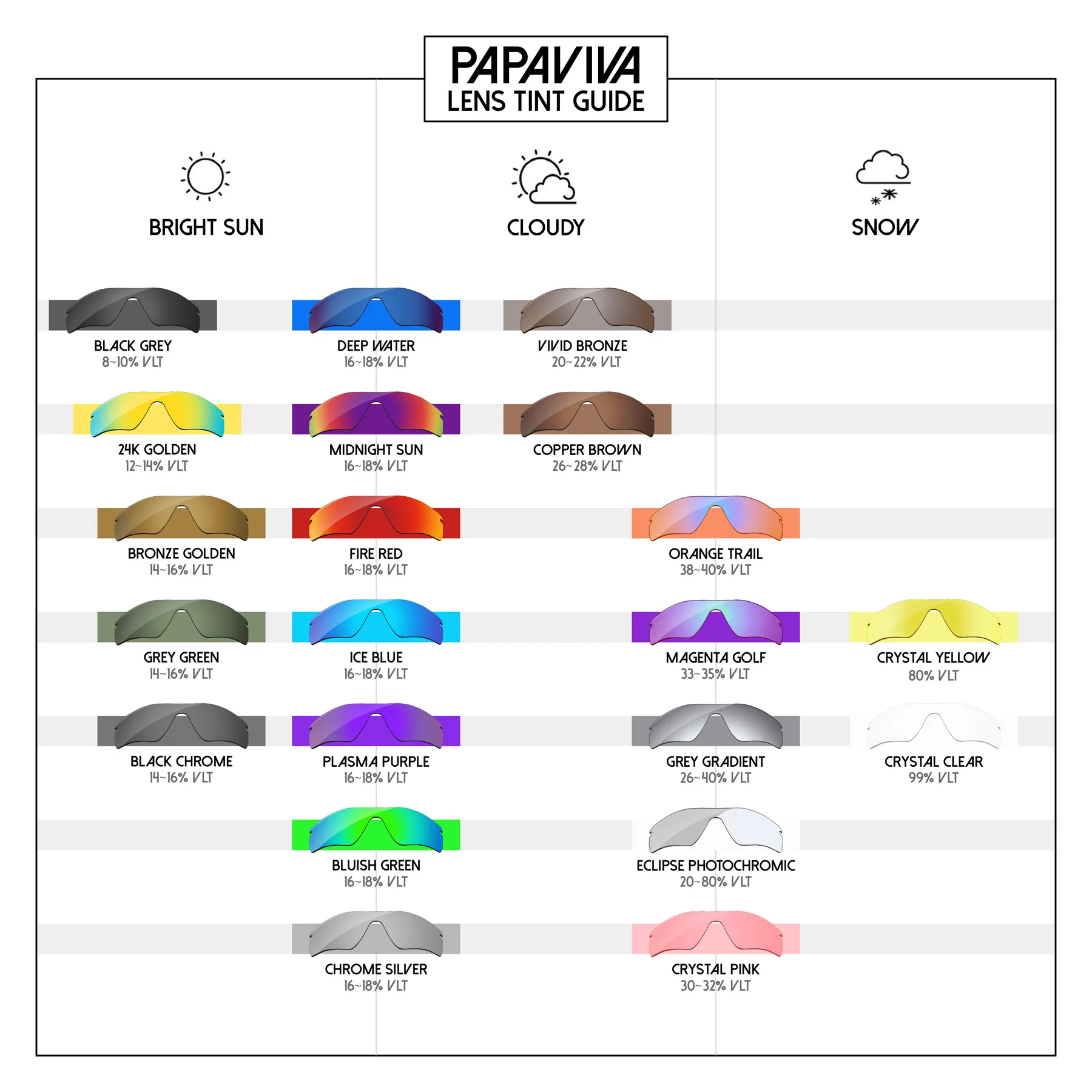 

Papaviva Purple Red Mirror Polarized Replacement Lenses For Whisker Sunglasses Frame 100% UVA & UVB Protection
