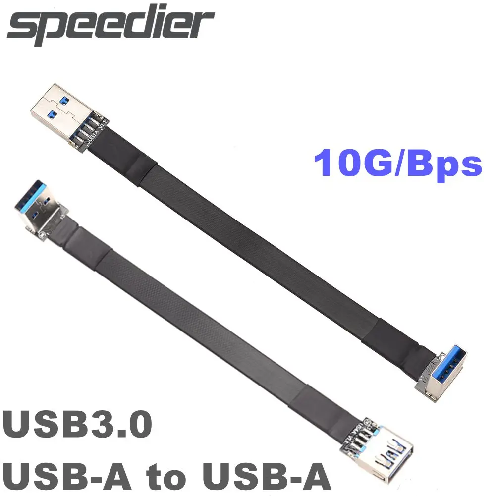 

Совершенно новый USB 3.0 Type-A USB-A двойная скошенная на 90 градусов, плоский кабель, ленточный соединитель, адаптер, шнур USB, кабель для зарядки и пе...