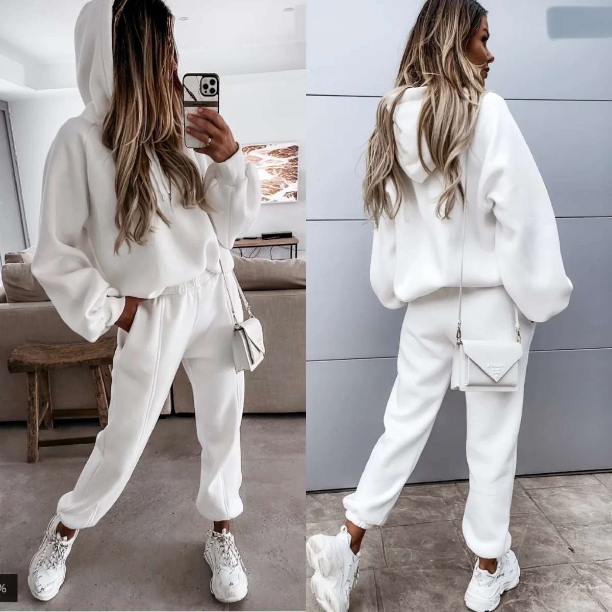 

Shyloli New Two Piece Sweater And Trousers 2021 Hot Autumn And Winter Women Sports And Leisure Hooded Sweater Set Sport Wear