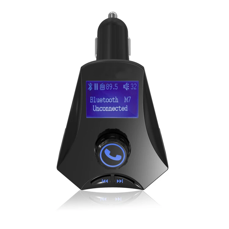 

Car Mp3 Player Wireless Bluetooth Fm Transmitter Modulator Usb Charger Large Lcd Sn Display for Carts Cars Trucks
