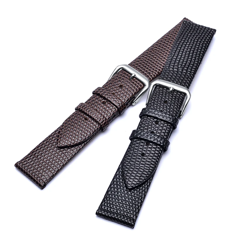 ALK Watch Band 18mm Top Luxury Lizard Pattern Leather Wristband 20mm Brand Watch Accessory Square Pin Buckle Strap 14mm 16mm