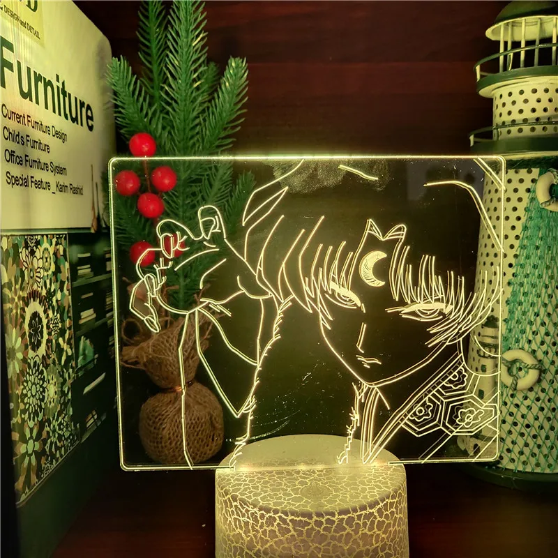 Ночсветильник Inuyasha Sesshomaru 3D иллюзионная лампа декор для спальни Настольная