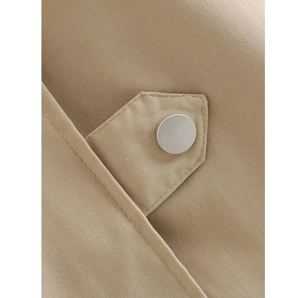 

ZA Women 2021 With Belt Double Breasted Trench Coat Vintage Long Sleeve Pockets Female Outerwear Chic Overcoat