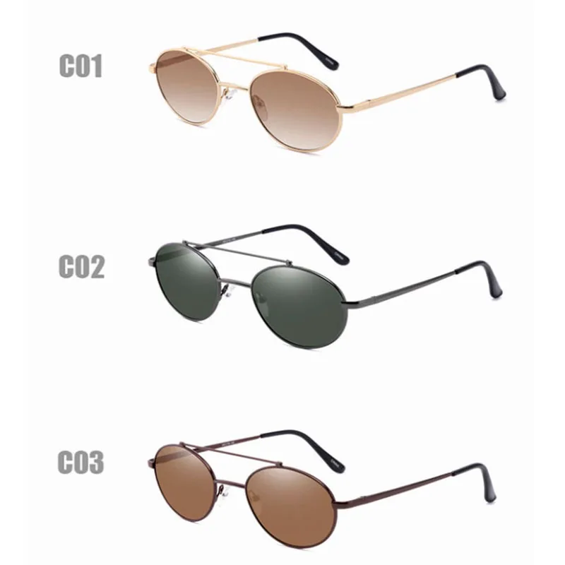 

Unisex Vintage Small Oval UV400 Metal Sunglasses Men 2020 Sunglass Women Shades Sun Glasses Spring Hinge with Case Packaging