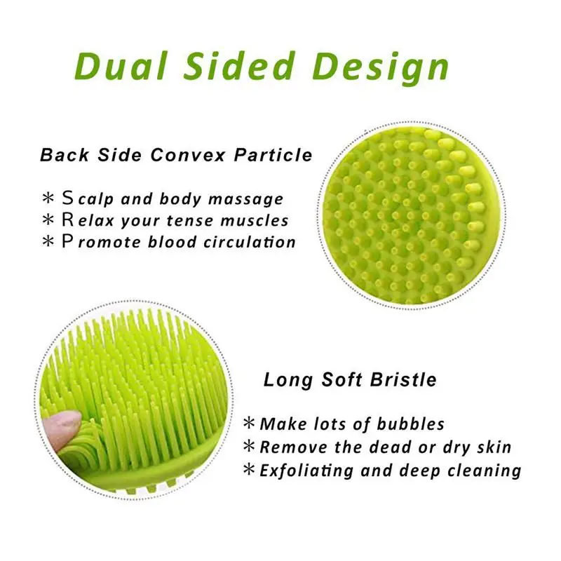 2 шт. в упаковке силиконовая щетка для тела с длинной ручкой мягкая двухсторонняя