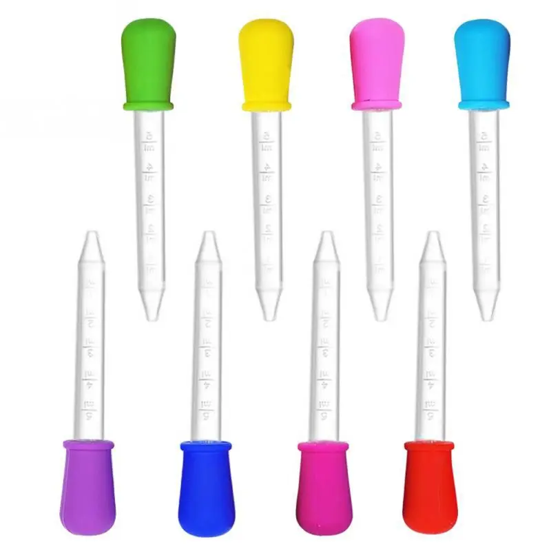 

1/6/8/10 Pcs Baby Dropper Medicine Feeder Child Medicine Device Silicone Pipette Liquid Food Dropper Infant Utensils 5ML