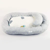 infant toddler baby nest bed crib removable for newborn baby bed portable washable protect cushion with pillow crib travel bed