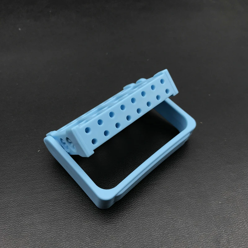 light blue Держатель зубных боров с 16 отверстиями для высокоскоростных боров и боров с низкой скоростью 2,35 мм и 1,6 мм держатель для сверл для ногтей 7 цветов - Цвет: light blue