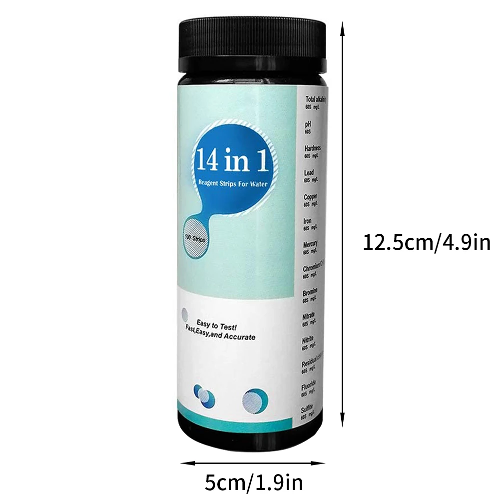 

50PCS 14-In-1 Drinking Water Test Strip PH Bromine Nitrate Water Quality Test For Aquarium Fish Tank Pool Water Test Strip