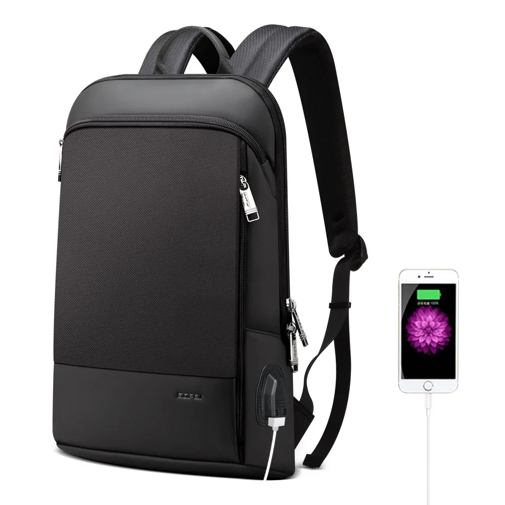 BOPAI Super Slim Laptop Backpack USB Charging Port Men Anti Theft Back Pack Waterproof College Backpacking Updated Version