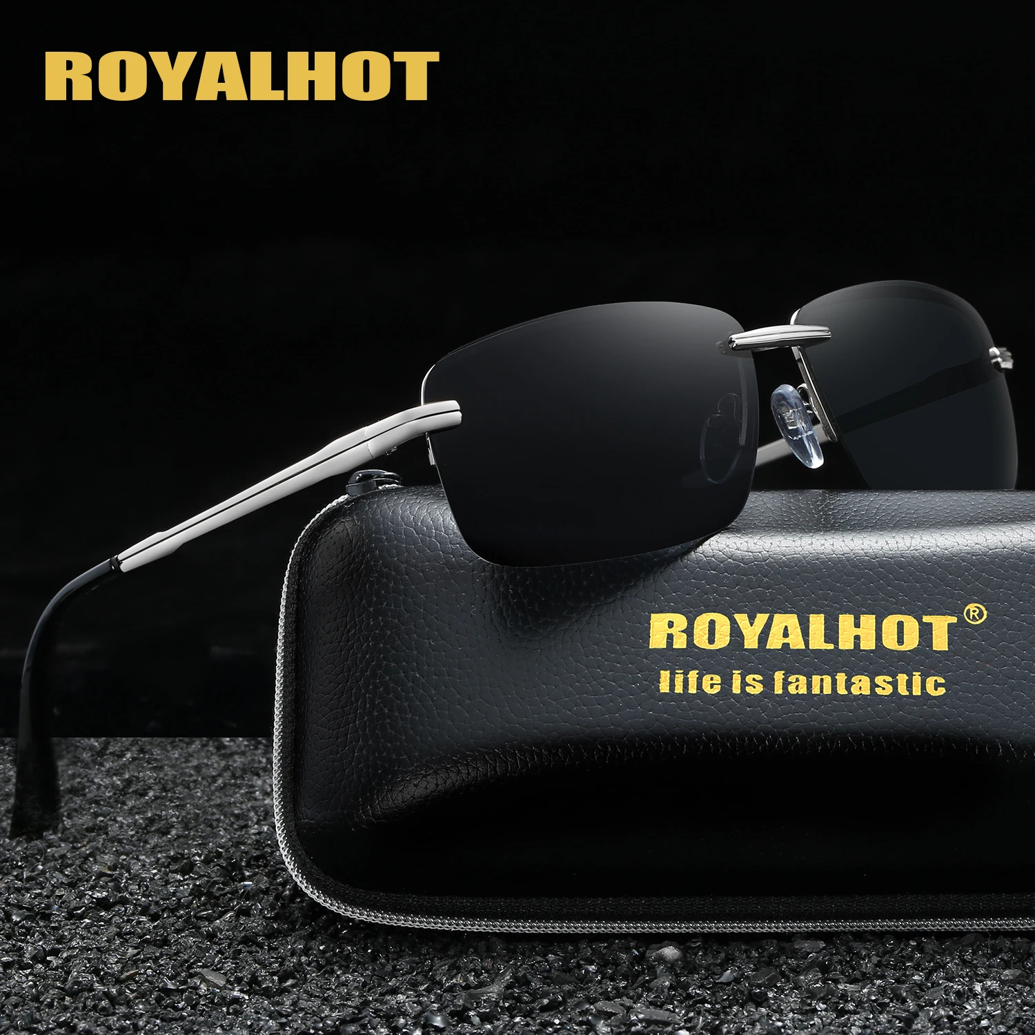 RoyalHot мужские женские поляризационные алой Прямоугольная оправа солнцезащитные