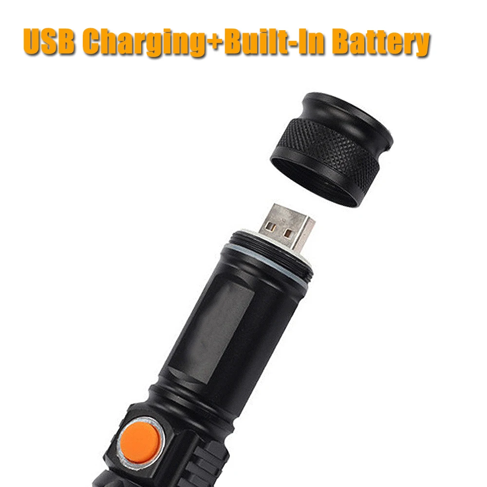 

Zoom USB LED Flashlight Rechargeable LED Torch Light Lanterna T6 Biking Camping High Power Battery Lantern Tactical Flashlight