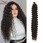 22 дюйма 28 дюймов глубокая плетеная глубокая волна вязание крючком косы блонд розовый серый синтетические волосы для наращивания для русских блондинок женщин