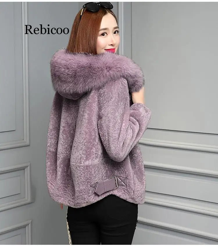 Женская кожаная куртка пальто из искусственного меха зимняя новая лисьего с