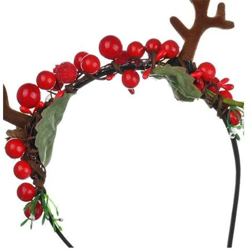 Новый головной убор с красными рогами оленем Рогом ветками дерева повязкой на