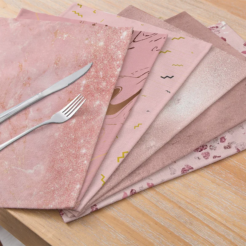 

Breif Cotton Linen Table Mats Coaster Pad Gold Placemats for Table Dining Kitchen Decoration Accessories Home Decor 42*32cm