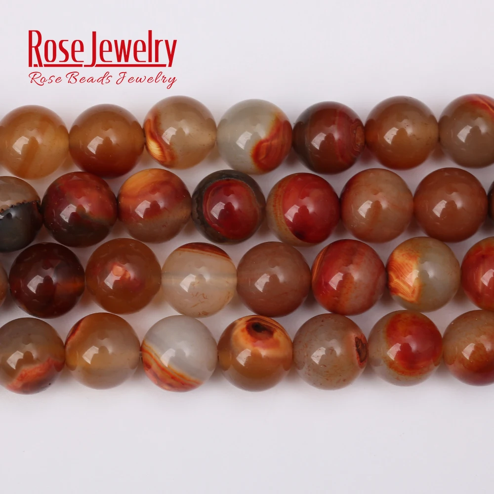Круглые бусины из натурального камня тигрового Агата для изготовления ювелирных
