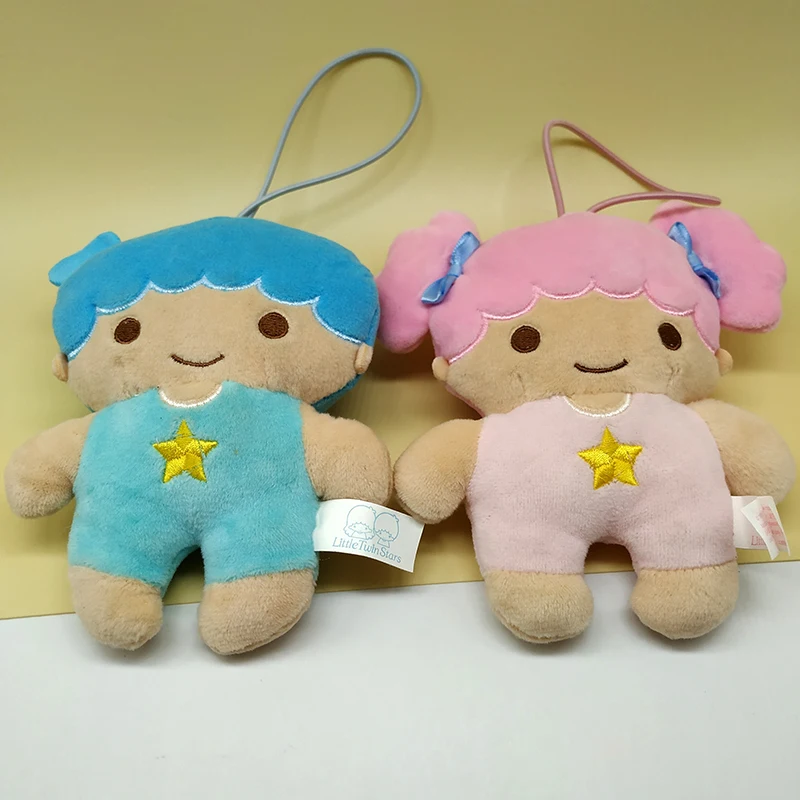 

2pcs Cartoon Twin Star Pendant Keychain 14cm Doll Plush Toys Soft Stuffed Plush Pillow #9147 Kids Birthday Gift