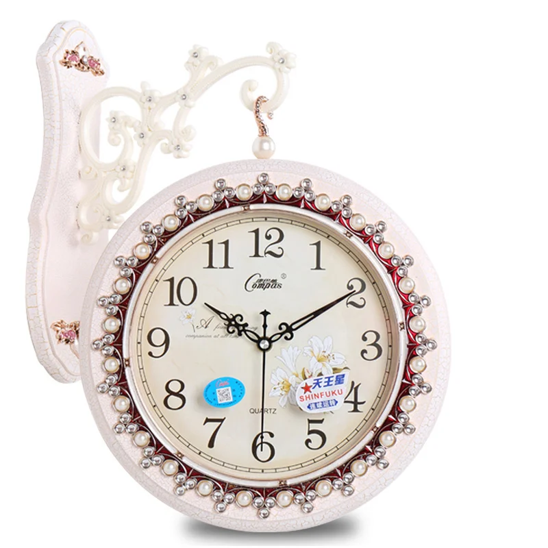 

European Style Double-sided Clock Living Room Large Double-sided Wall Clock Mute Creative Clock Modern Quartz Clock Wall Watch