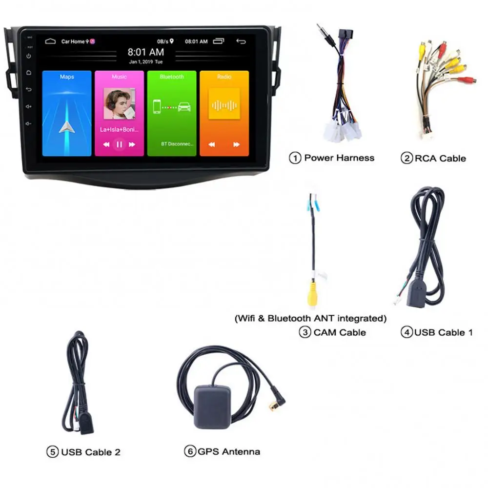 

50% Hot Sales 9 Inch HD Car Radio DVD GPS Navigation Player for Toyota RAV4 07-11 Android 10.0