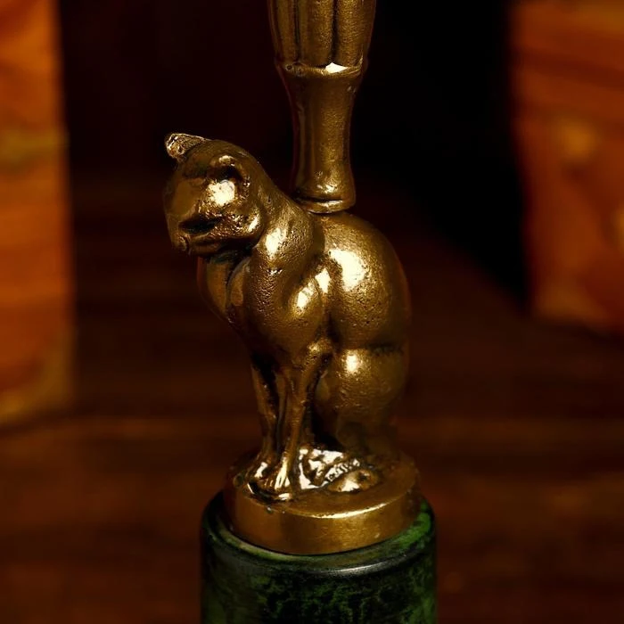 Подсвечник &quotКот на троне&quot бронза 41 см 5089516 | Дом и сад