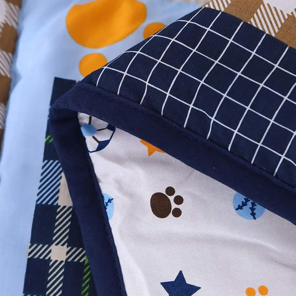 7PCS embroidered baby bedding set crib bed cartoon Baby Safe tour de lit bébé (4bumper+duvet+bed cover+bed skirt) | Мать и ребенок