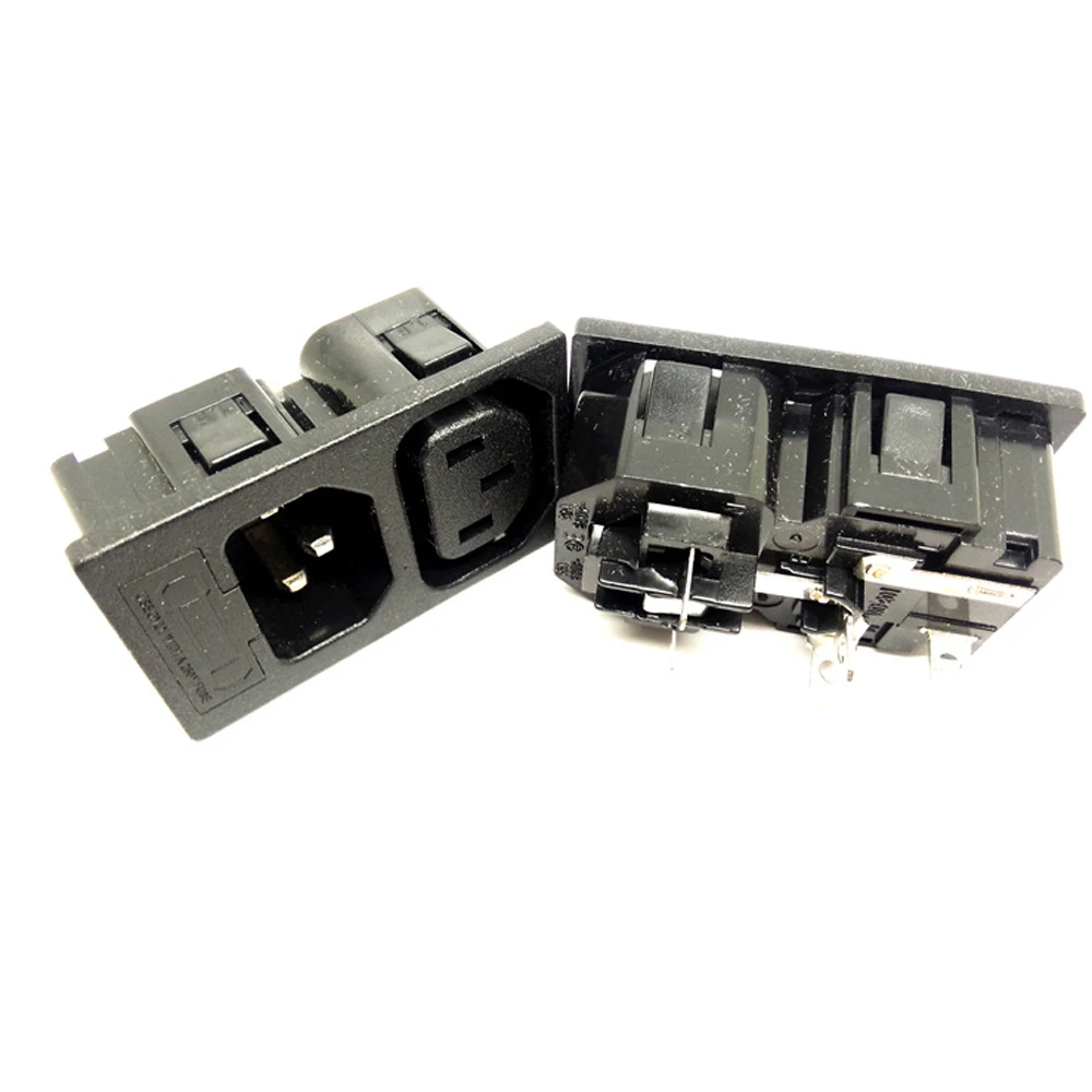 Медная панель переменного тока IEC320 C13 C14 250 В 10 А черная с держателем