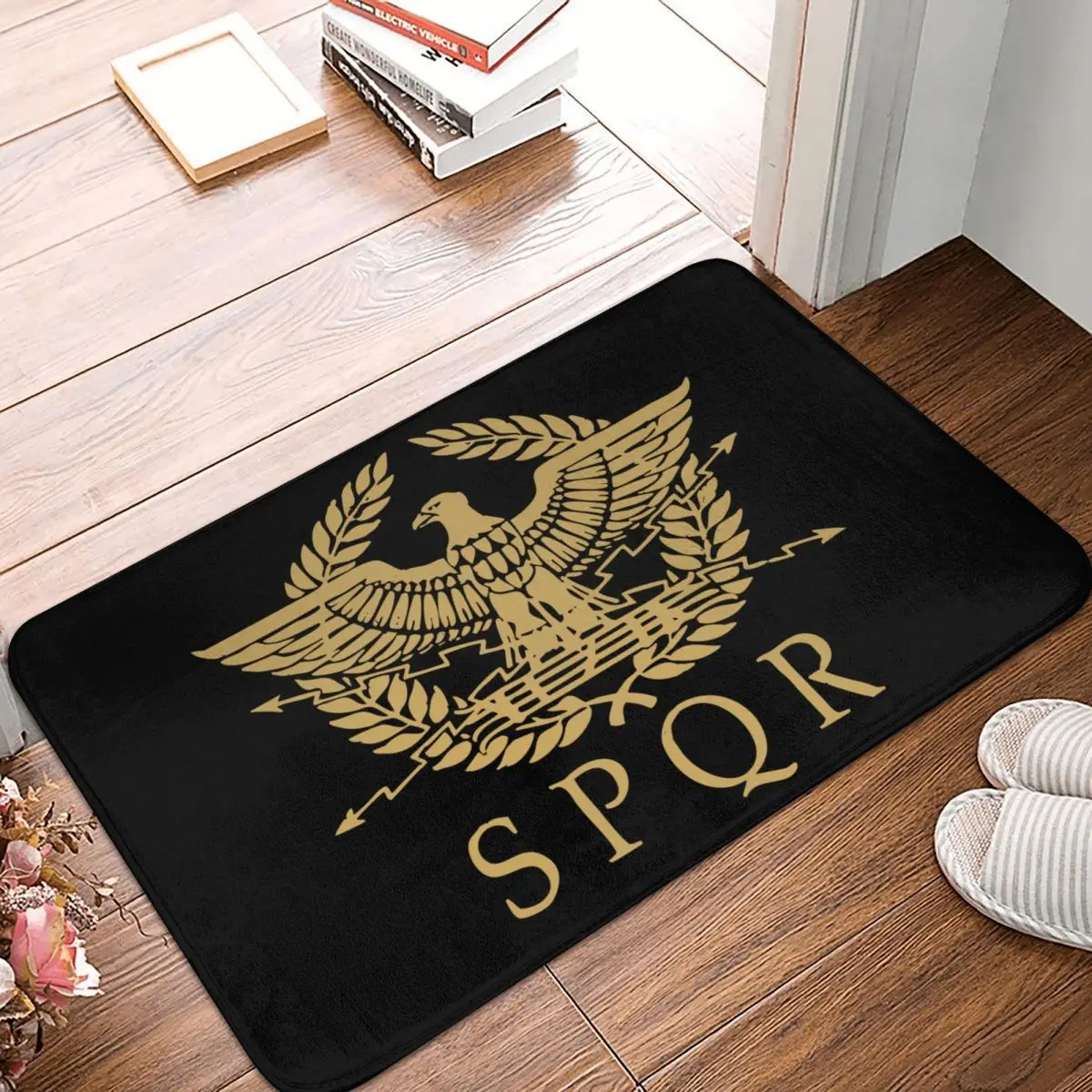 

SPQR-Roman-Empire--Eagle-Emblem Polyester Doormat Rug carpet Mat Footpad Anti-slip dustEntrance Kitchen Bedroom balcony Cartoon