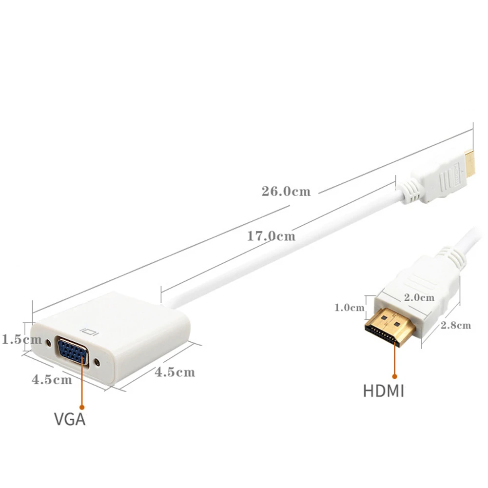 Адаптер HDCP штырь-гнездо с HDMI на VGA 1080P цифро-аналоговый видео адаптером