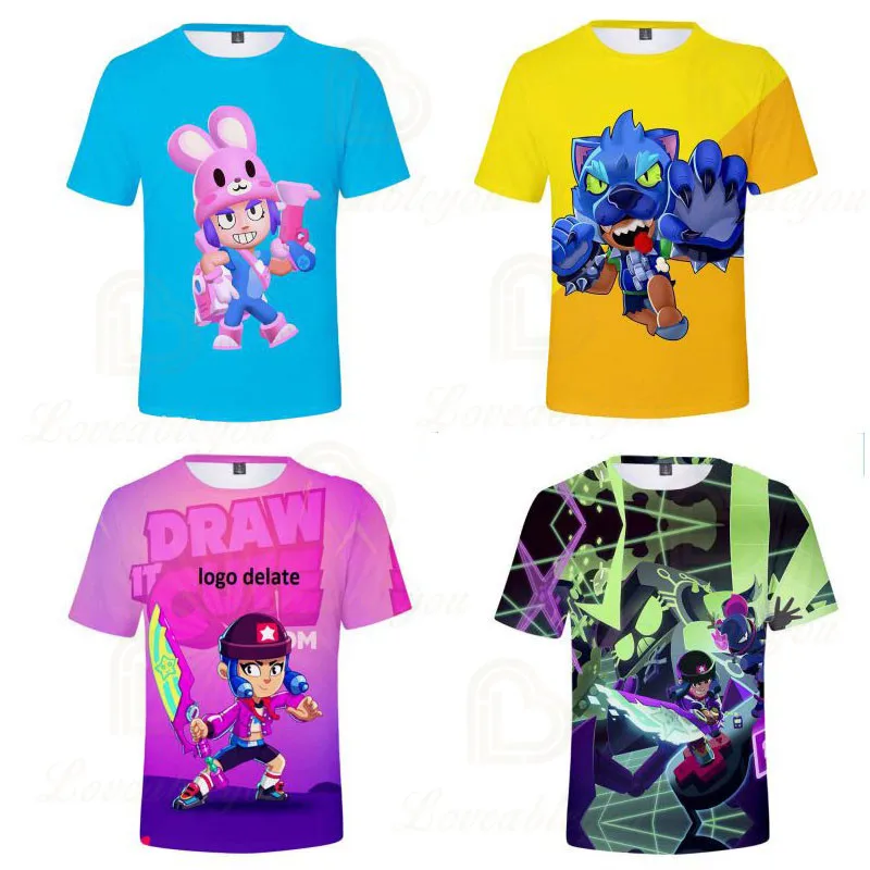 

Children's Wear Baby Darrly and Star, Shooting Game Swearshirt Boys Girls ClothesTops Kids t shirts Leon T-shirt Teen Tops