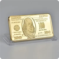 24k gold bar usa 1 100 dollar 44283 mm square badge crafts collection commemorative coin bullion bar mexico collectibles