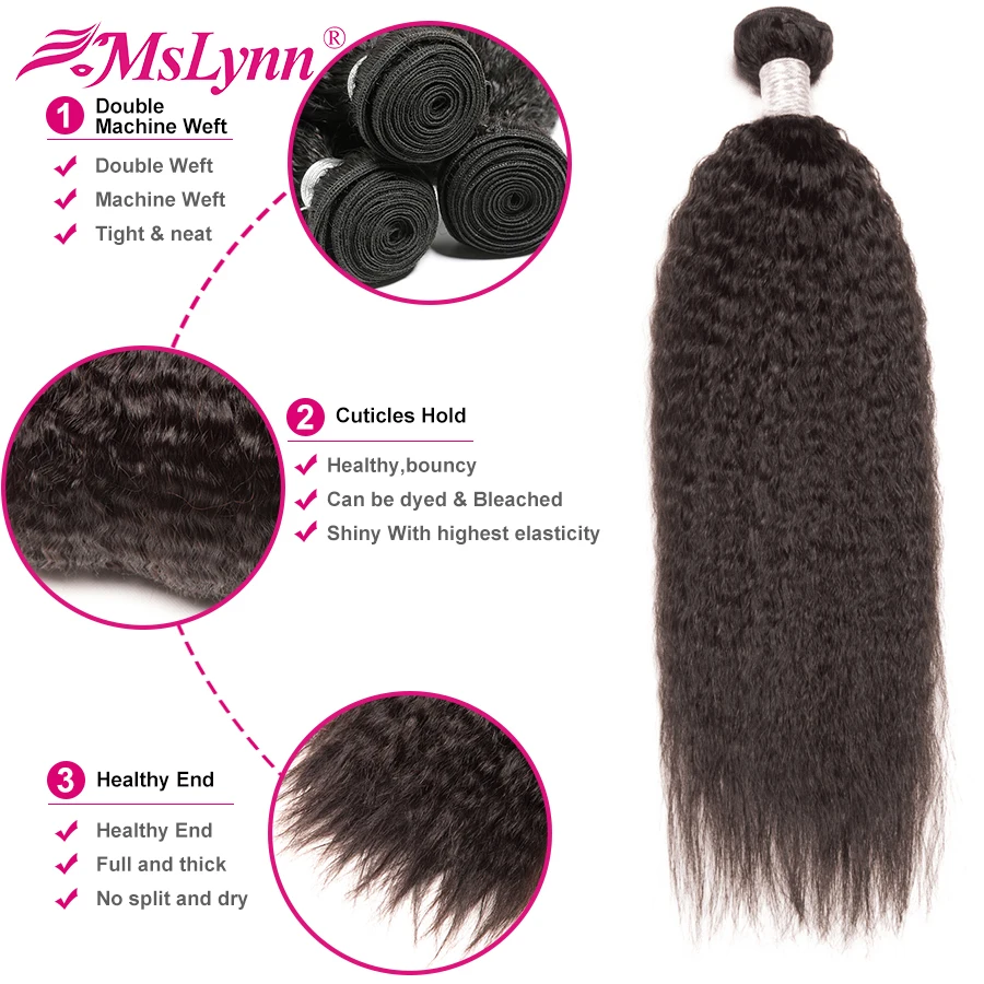 Бразильские курчавые прямые волосы 3 пряди с застежкой человеческих волос сделан