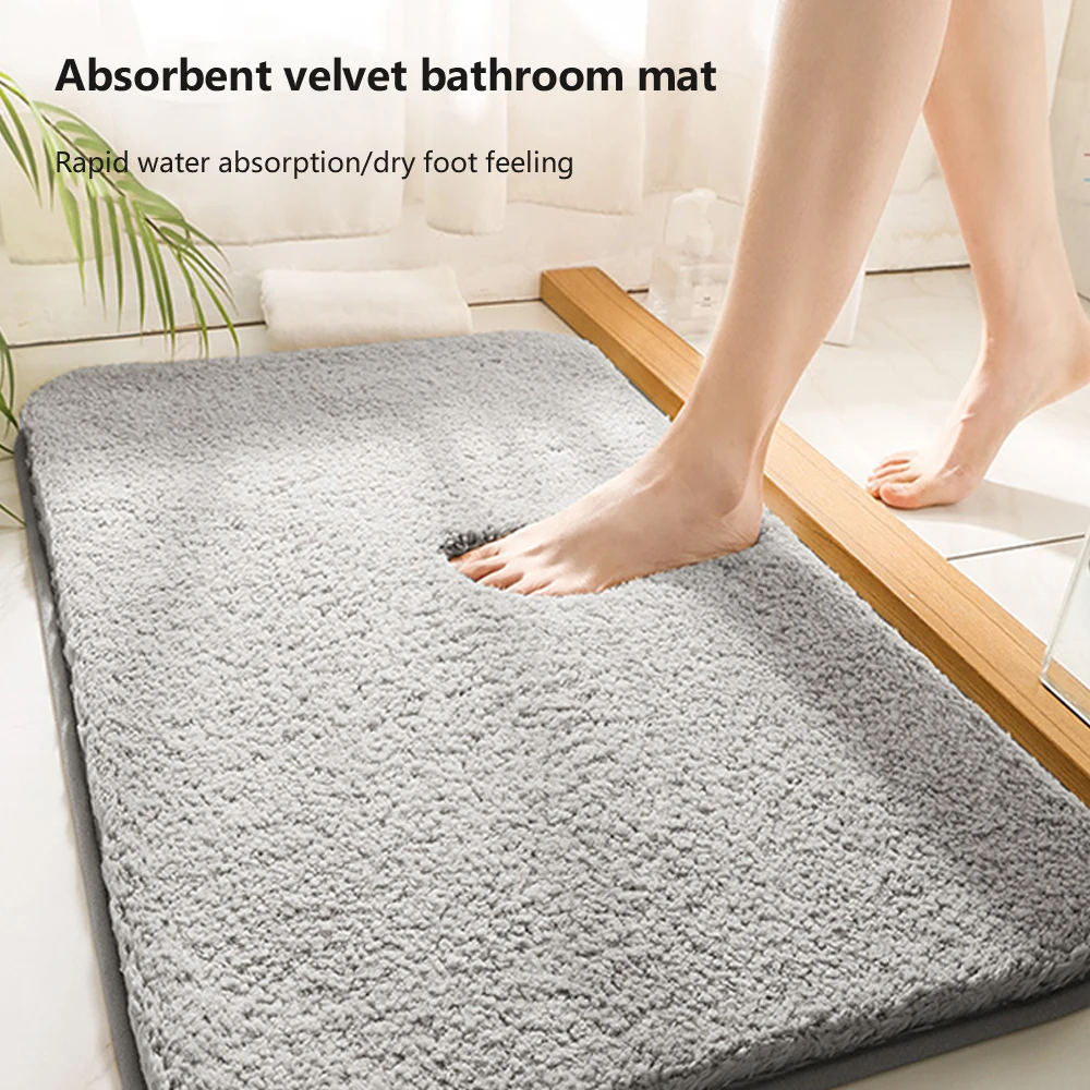 

Non-Slip Bath Mats Super Absorbent Shower Bathroom Thickened Carpets Soft Toilet Floor Rugs Washable WC Mat For Home Decor