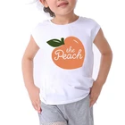 Футболка для мальчиков и девочек, топы, детская одежда, графическая футболка с рисунком персикового сока, одежда для детей 8-12 лет, летние футболки для мальчиков