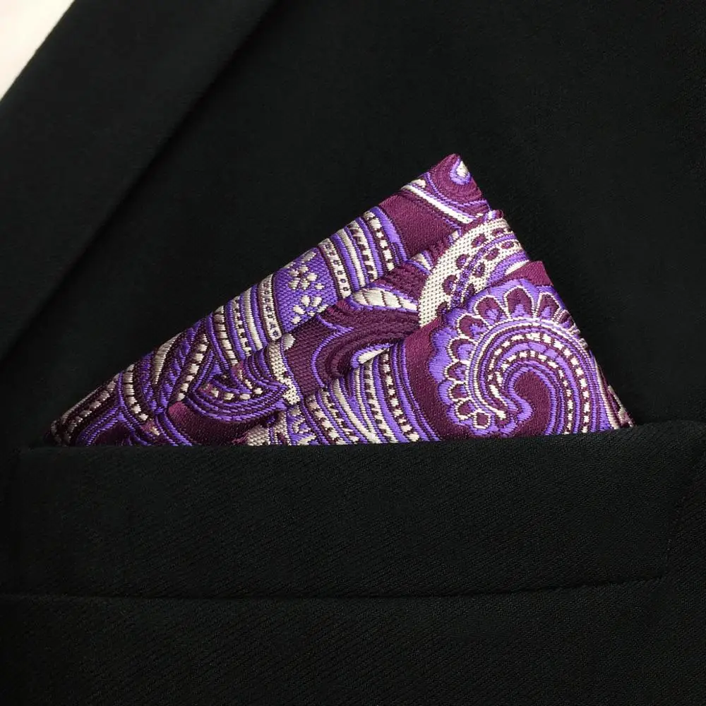 Платок Hanky Paisley фиолетовый Лавандовый платок мужской карманный квадратный |
