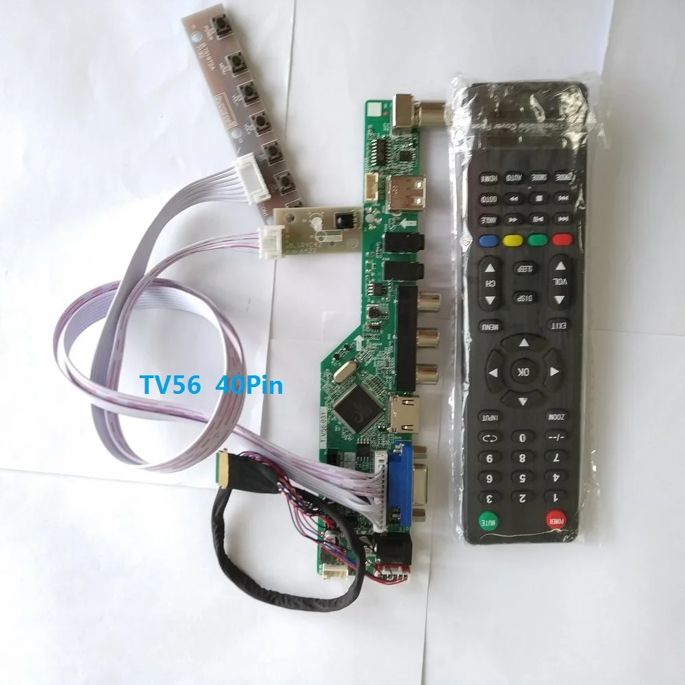 

kit for LTN156AT27 LCD LED Panel Screen Controller driver board 40pin LVDS 15.6" TV AV USB 1366X768 VGA remote