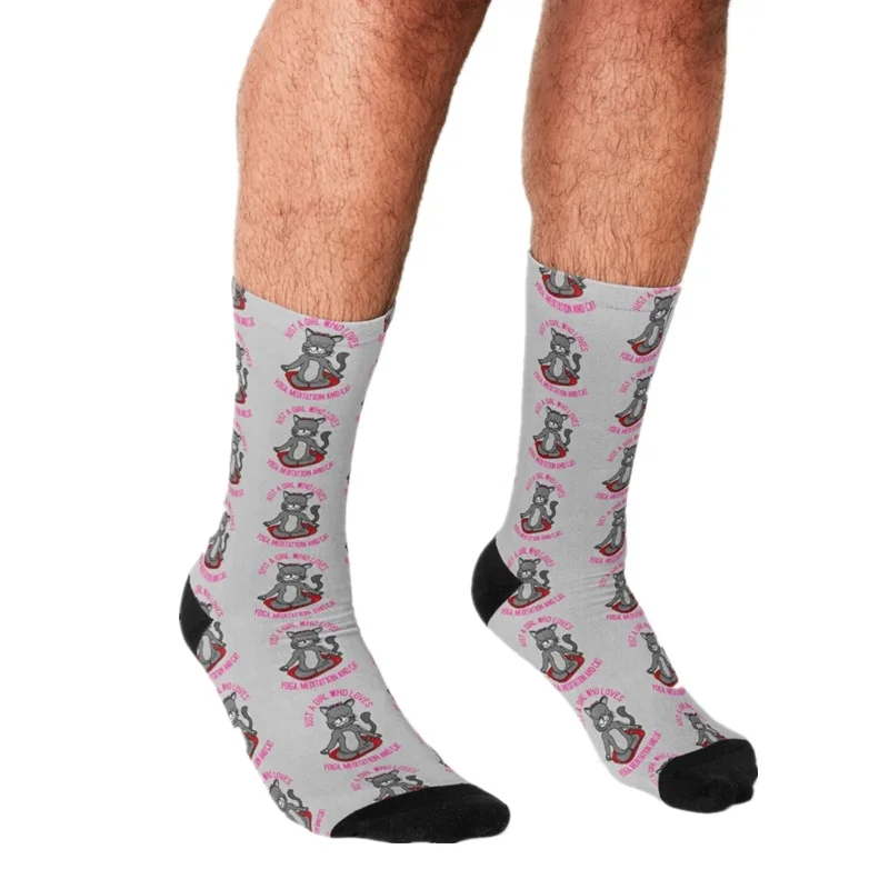 

Funny Men's socks Just a girl who loves Yoga Pattern Printed hip hop Men Happy Socks cute boys street style Crazy Socks for men