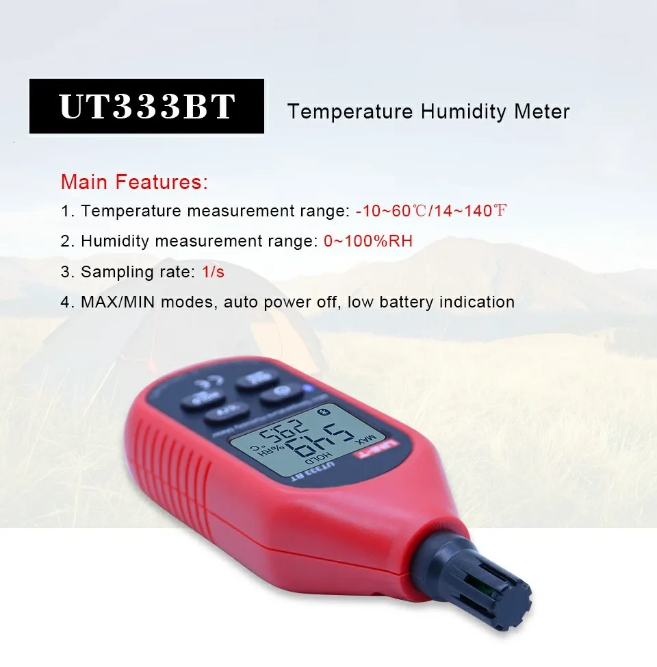 UT333BT цифровой измеритель влажности UT363BT мини Анемометр UT383BT осветитель UT353BT цифровой измеритель звука/Подключение Bluetooth