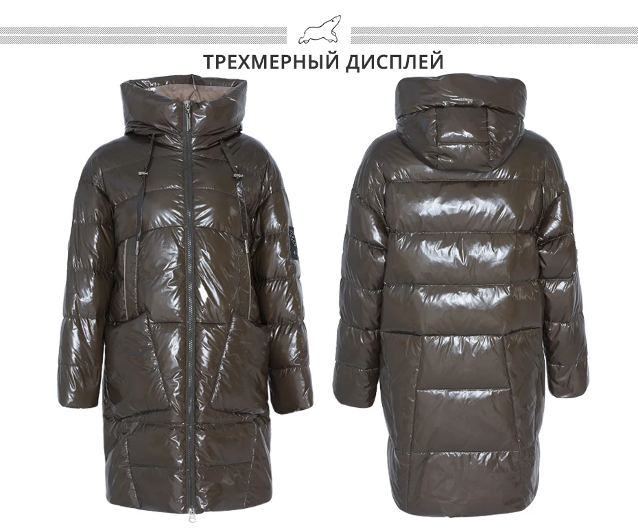 ICEbear2019 Новая зимняя женская куртка с капюшоном Женское пальто мода женская одежда высокого качества хлопок одежда бренд одежды GWD19504I
